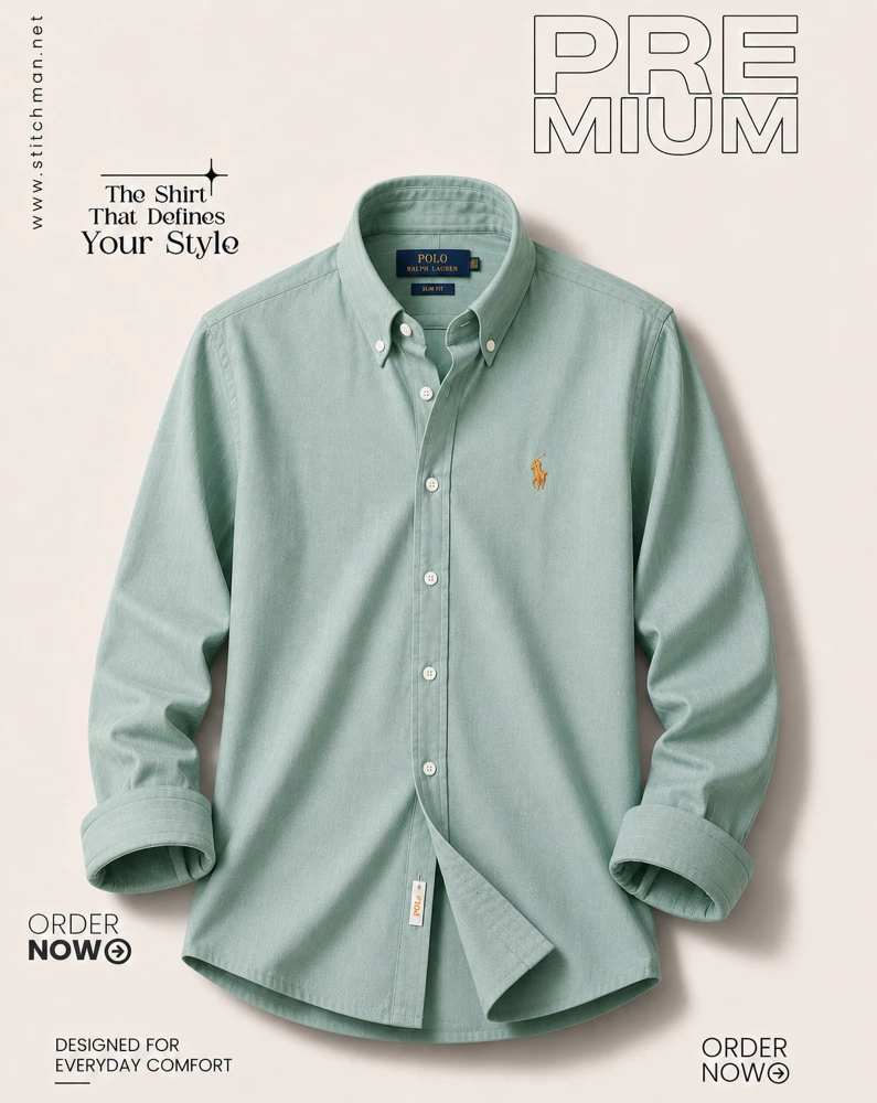 Solid mint green oxford cotton formal shirt for men – SOL250704