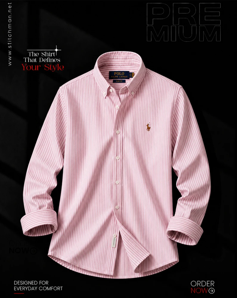 Men’s Essential Multi-Stripe Cotton Oxford Shirt – ST260203