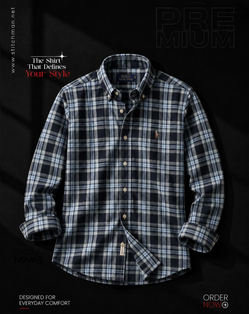 Cotton Check Full Sleeve Shirt – Navy palid CHK260216