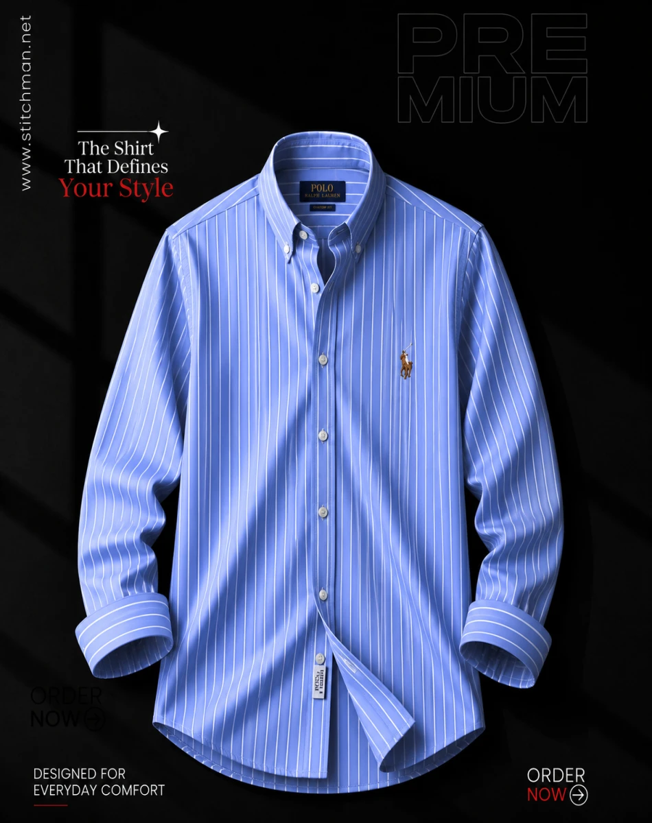 The Signature Meridian Stripe Shirt – sky blue ST260202