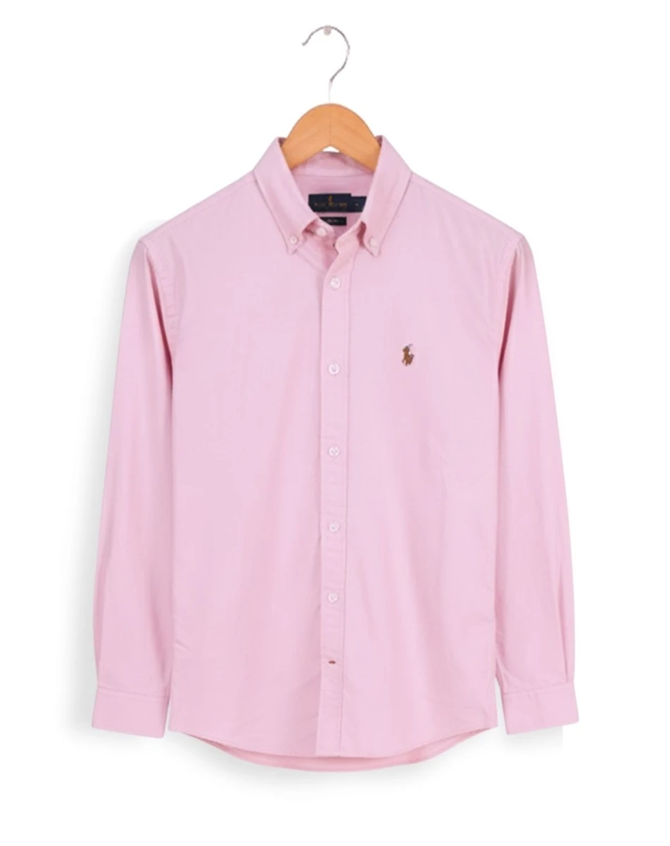 Solid pink oxford cotton full sleeve formal shirt for men-SOL250751