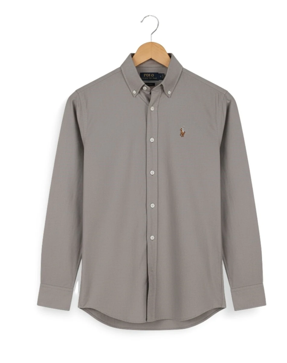 Solid Gray oxford cotton formal shirt for men – SOL250707