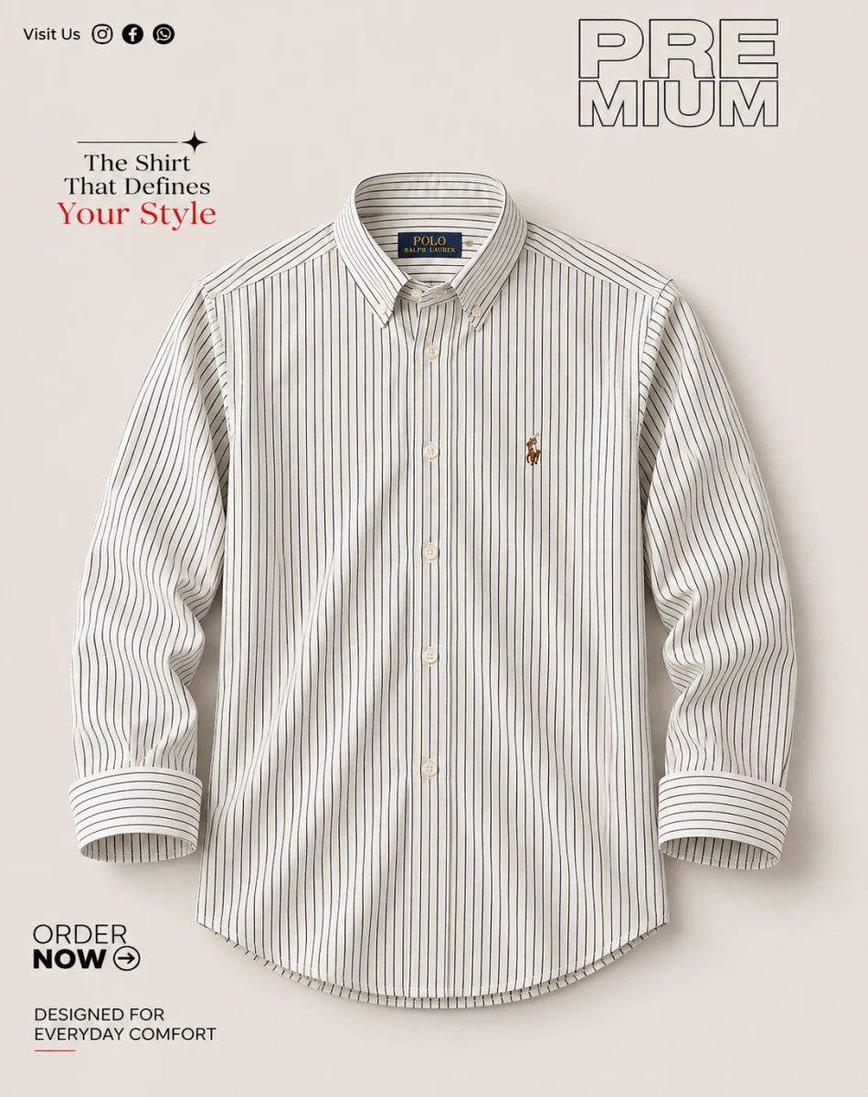 White with thin Black stripe shirt - ST260215